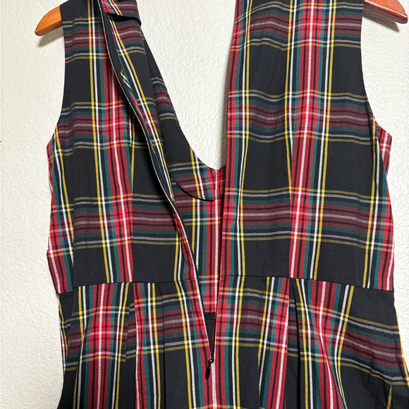 J. Crew Plaid Midi Dress - Black, Red, Yellow - Picture 8 of 14